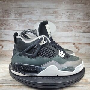 Air Jordan 4 Fear Sneakers Boys Size 5 Green Black Lace up Walking Running Shoes